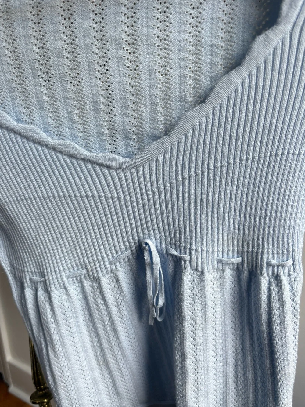 Aritzia Wilfred Light Blue Soloist Sweater | Ribbed Knit Long-Sleeve Top - Picture 4 of 6